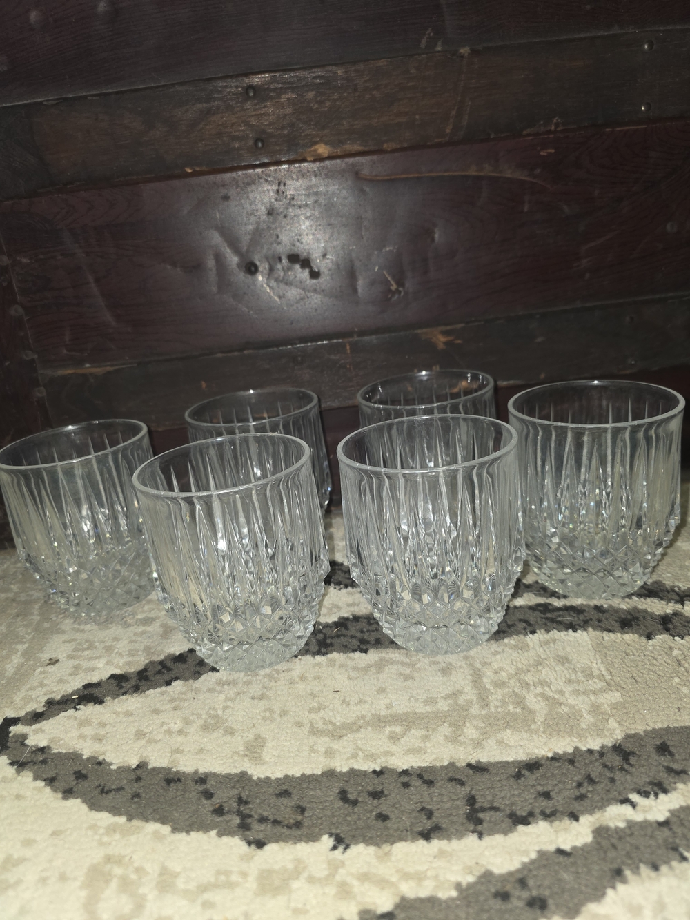 Fostoria Low Ball Clear Crystal-Style Cut Glass Tumblers - Set of 6